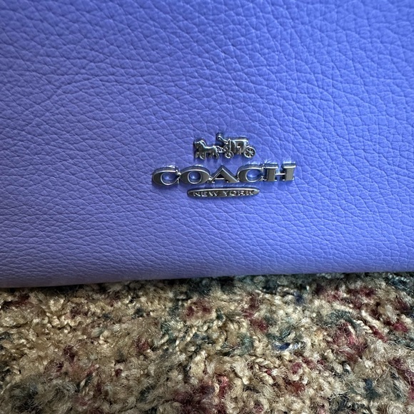 Coach Lilac Bag/Wallet. 🔥NWT COACH Val Duffle Leather Bag Light Violet RP $398 - Picture 13 of 16